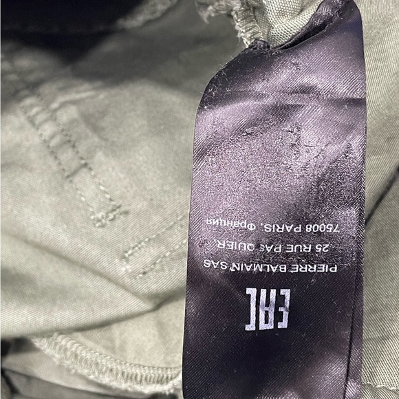 Balmain GREEN KHAKI SLIM CUT RIDGED COTTON CARGO JEANS MEN’S 30 - Picture 8 of 10